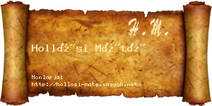 Hollósi Máté névjegykártya